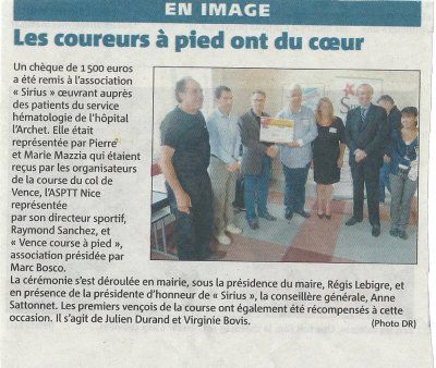 Un chèque pour une bonne cause !