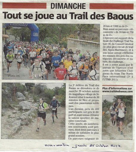 Trail des Baous (et marche) - Saint-Jeannet : J-1