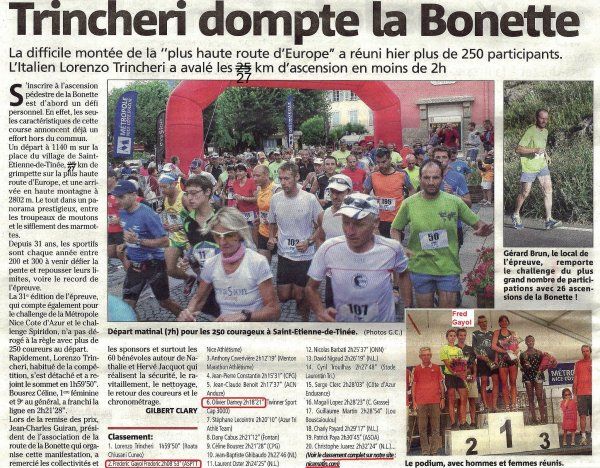 Ascension de La Bonette 2013 – Podiums Scratch et Vétérans pour l’ASPTT Nice