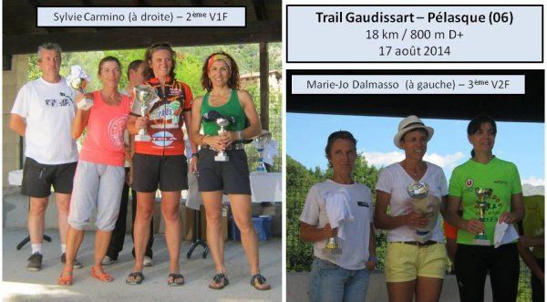 Trail Gaudissart 2014 (Pélasque) – Podiums pour Sylvie Carmino et Marie-Jo Dalmasso