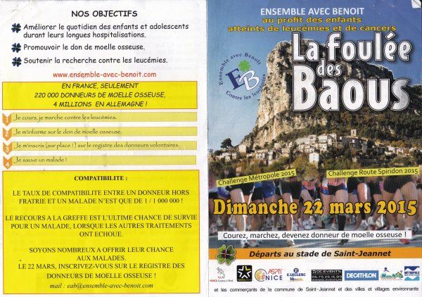 Dimanche 22 Mars 2015 - La Foulée des Baous (4,5 km, 10 km, marches)