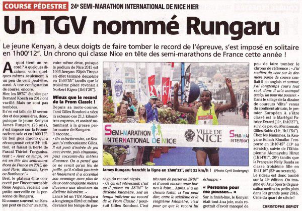Semi-marathon de Nice 2015 – Amandine Guerdoux Championne Régionale...... Jocelyne Gubbiotti en tête de la catégorie V3F