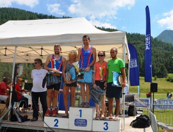 Course des As 2015 – Julien Durand 1er, Sébastien Bertoni 2ème, Cathy 1ère V1F