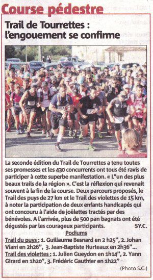 Trail de Tourrettes-sur-Loup 2016 – Succès de la 2ème édition
