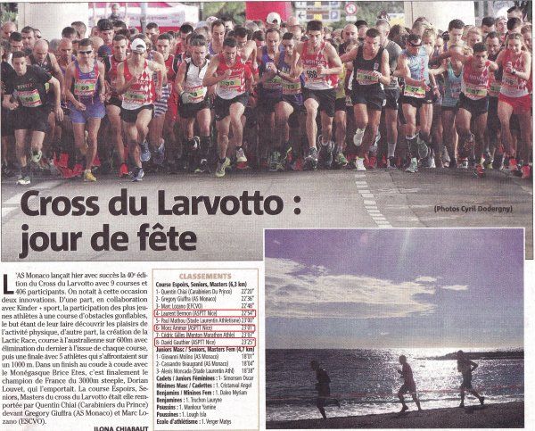 Cross du Larvotto 2016 (Monaco) - Top 10 et podium Masters pour le trio ASPTT Nice