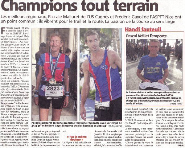 Marathon des Alpes-Maritimes - Fred Gayol Champion Régional 2016 de Marathon