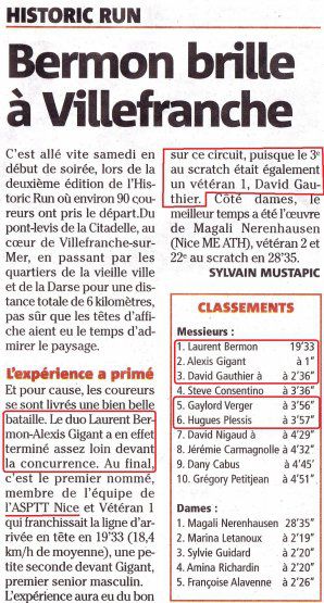 Historic Run 2017 (Villefranche-sur-Mer) - Podium scratch 100% ASPTT Nice