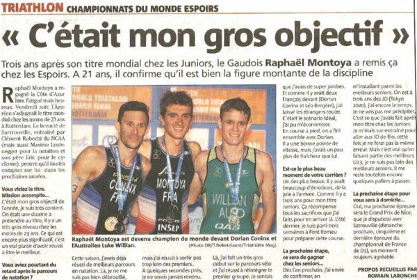 ASPTT Nice et Triathlon – Raphaël Montoya, un champion du monde proche de nous !