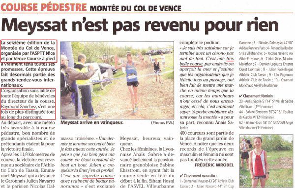 Retour sur l'Ascension du Col de Vence 2018 - Résultat équipe, nice-matin, vidéo du col
