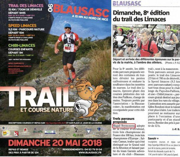 Trail des Limaces 2018 (Blausasc) - Podium scratch pour Gaylord, Séb, Céline et Isabelle