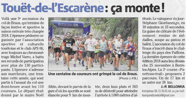Ascension du Col de Braus 2018 ( 06) - Laurent Bermon 2ème, Jean-Max 2ème Master 3