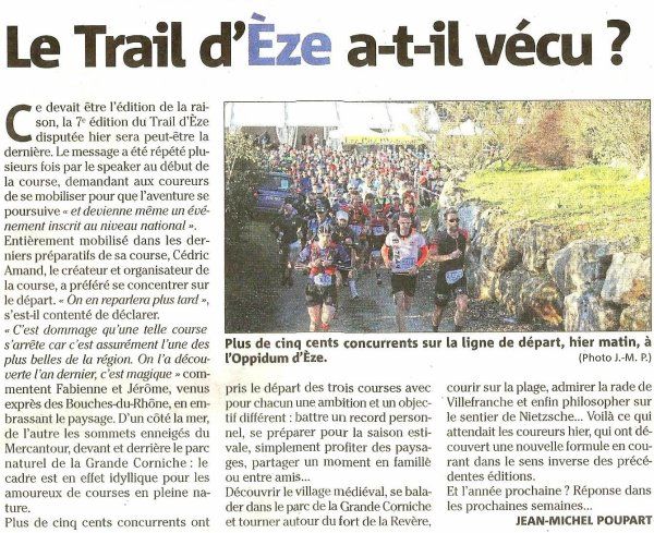 Trail d'Eze 2019 - Nouvelle formule
