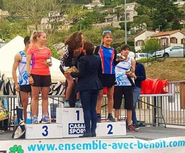 La Foulée des Baous 2019 (Saint-Jeannet, 06) - Michèle Simoncelli 2ème sur 4,5 km Nathalie Saupagna, 2ème sur 10 km