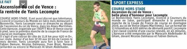 Ascension du Col de Vence 2019 - L'équipe féminine de l'ASPTT Nice Côte d'Azur 2ème