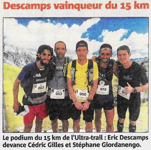Courses de l'UTCAM 2019 (Saint-Martin-Vésubie) - Victoire d'Eric Descamps sur 15 km Amandine Ginouves 2ème Féminine sur 40 km