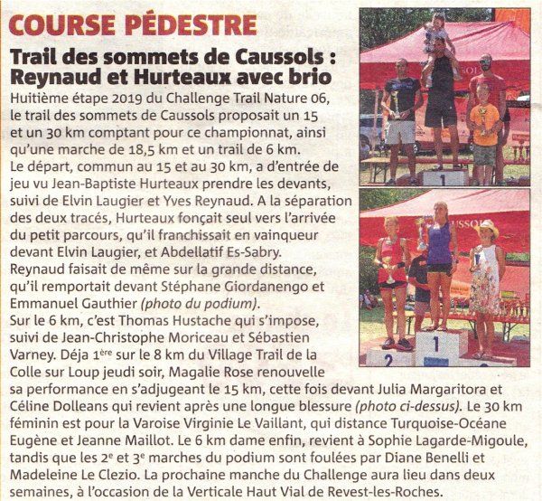 Trail des Sommets de Caussols 2019 - Isabelle Belia, 2ème Master 2 sur 29 km