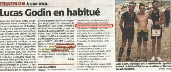 Triathlon de Cap d'Ail 2019 - Guillaume Perrier 4ème