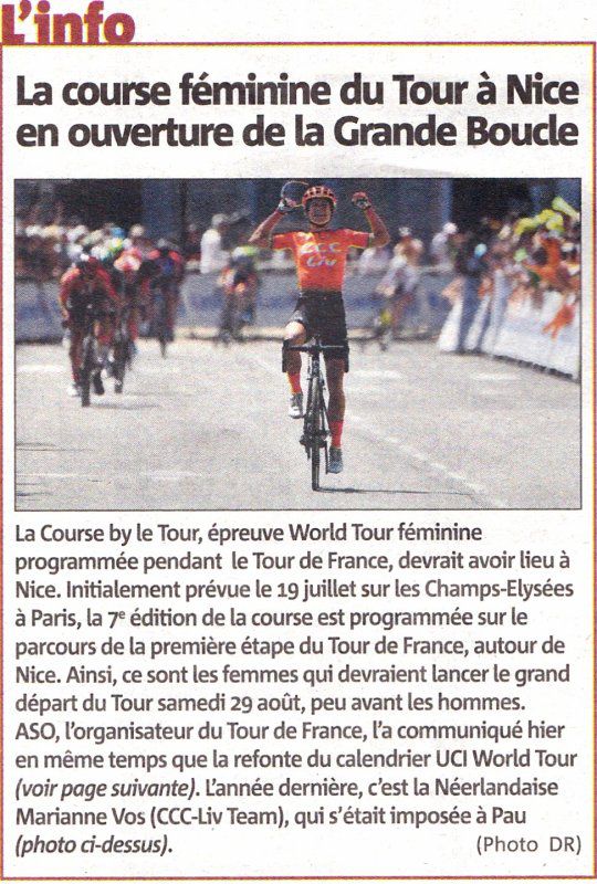 Tour de France cycliste 2020 - Un lancement au féminin