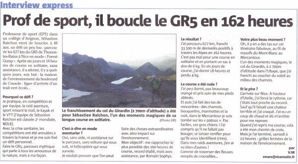 De Thonon-les-Bains à Nice, 627 km / 33500 m D+ (non-stop ou presque) sur le GR5...!