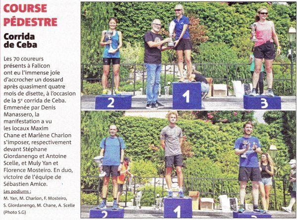 La Corrida de Ceba 2020 (Falicon, 06) - Top 10 pour Sylvain Viallet (7ème)