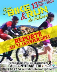 Bike & Run de Falicon (Nice) du 31 janvier 2021 - Courir-pédaler pour une bonne cause
