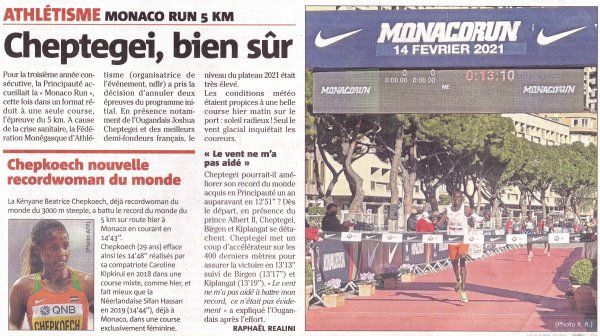 Monaco Run 2021 - Record du monde du 5 km route pour Beatrice Chepkoech