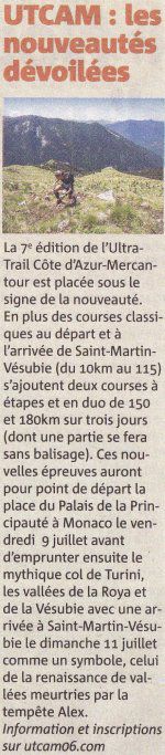 Ultra Trail Côte d'Azur Mercantour (UTCAM) - 9 au 11 juillet 2021