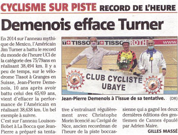 Coulisses d'un record - Jean-Pierre Demenois à l'honneur dans la presse et à La Bocca