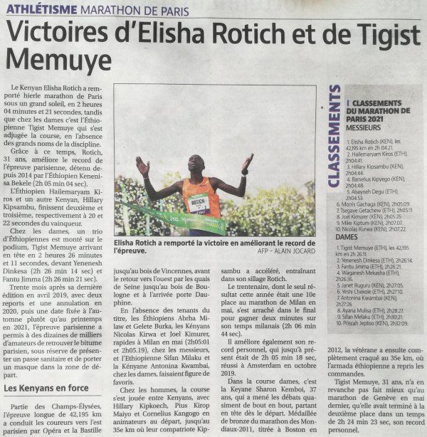 Marathon de Paris 2021 - L'ASPTT Nice avec Romain Queille et Christophe Peyruchat