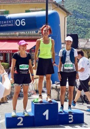 Les Foulées de l'Estéron (Roquesteron, 06) - Victoires de Baptiste et Florence sur 20 km Céline Sgarbi 3ème sur 20 km, Audrey 3ème sur 11 km
