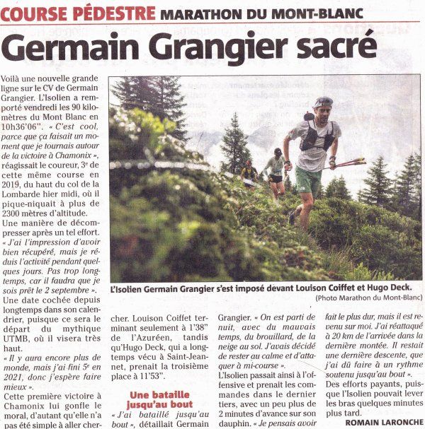 Marathon du Mont-Blanc 2023 (Chamonix) - Céline Plasseraud 2ème Master 2 sur 23 km