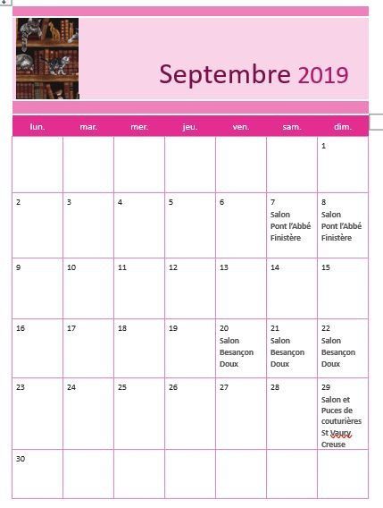Calendrier des Salons 2019/2020