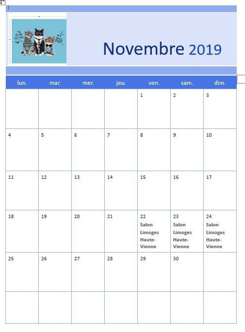 Calendrier des Salons 2019/2020