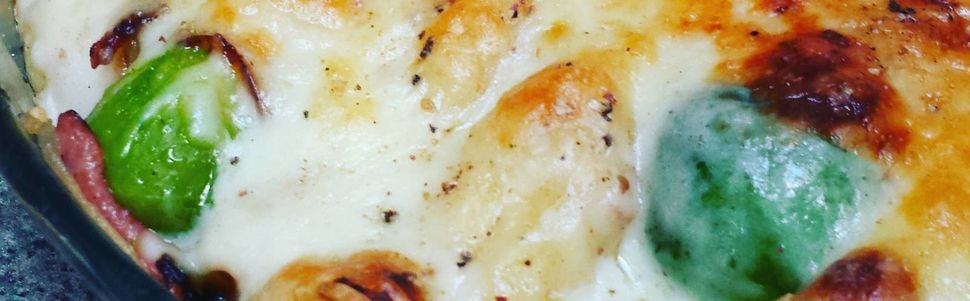 Gratin de Gnocchis aux Choux de bruxelles et aux lardons