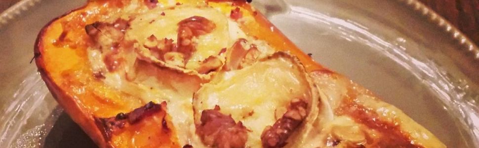Courge Butternut farcie au chèvre