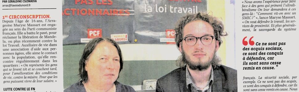 Législatives: Maryse Massart et Pierre Boufflers Candidat(e)s du parti communiste dans la 1re circonscription du Pas de Calais