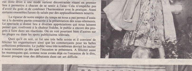 Défilé de mode à Algrange en 1988 par Denise PANDOLFI