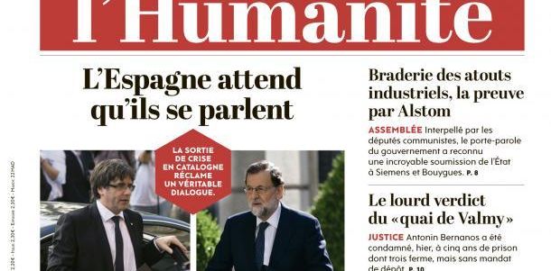 A la une de l'Humanité (12-10-17)